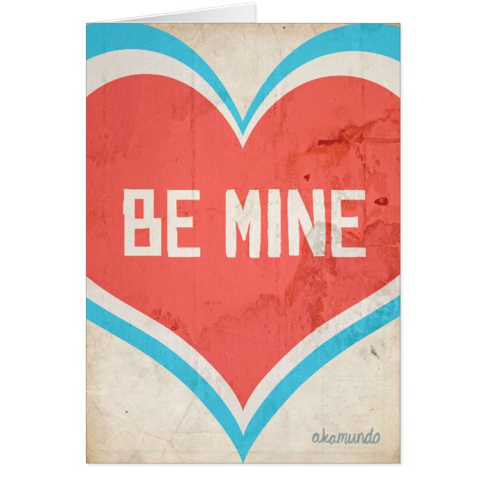 Be Mine Valentine Vintage Card