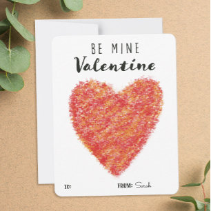 Be Mine Valentine with Large Red Heart Holiday Card