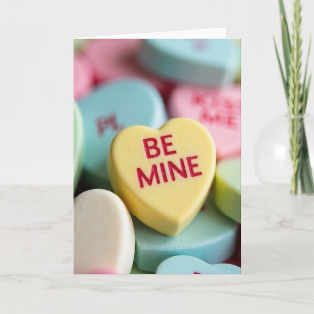 Be Mine Valentines Candy Heart Card (Front)