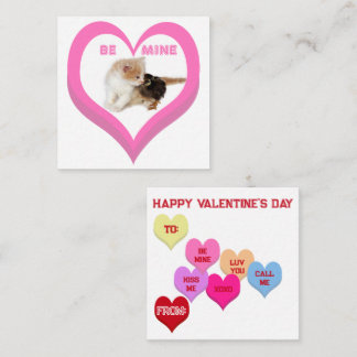 BE MINE Valentine's Critters Conversation Hearts Note Card
