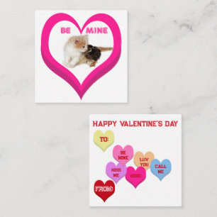 BE MINE Valentine's Critters Conversation Hearts Note Card