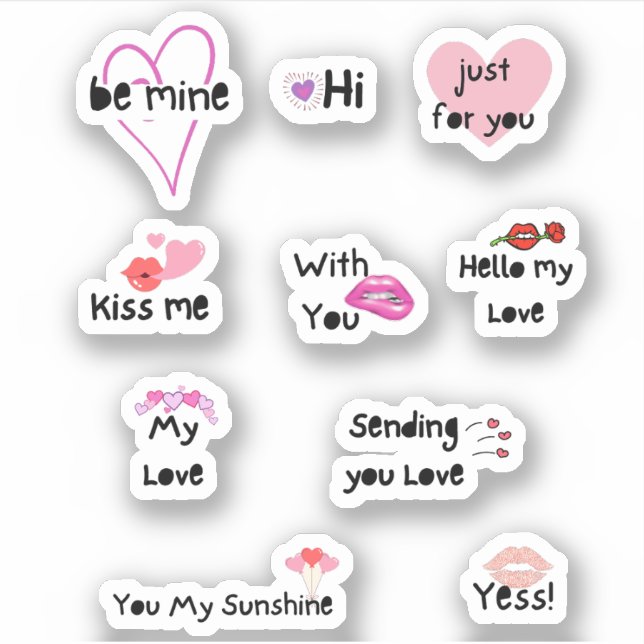 Be Mine Valentine's cute aesthetic quote Sticker (Front)