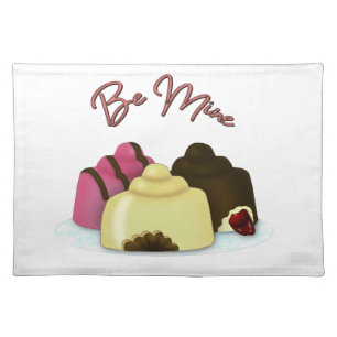 Be Mine Valentine's Day Candy Cloth Placemat