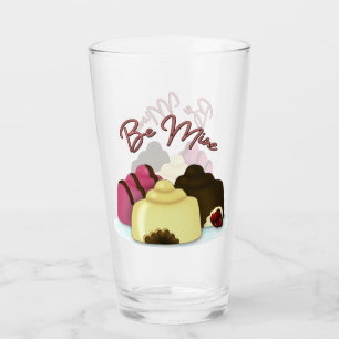 Be Mine Valentine's Day Candy Glass
