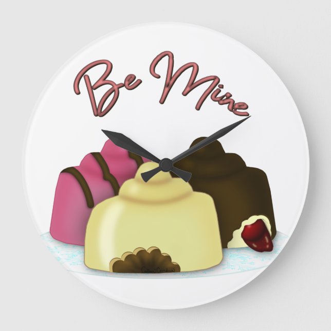 Be Mine Valentine's Day Candy Large Clock (Front)