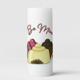 Be Mine Valentine's Day Candy Pillar Candle