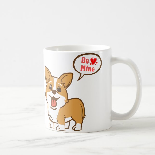 "Be Mine" Valentine's Day Corgi Mug (Right)
