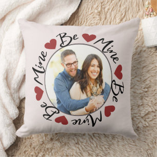 Be Mine Valentine's Day Couple Photo Love Throw Pillow