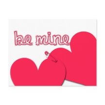 Be Mine Valentine's Day Modern Greeting Postcard