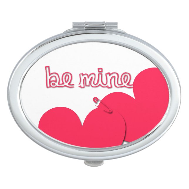 Be Mine Valentine's Day Modern oval Compact M Vanity Mirror (Front)