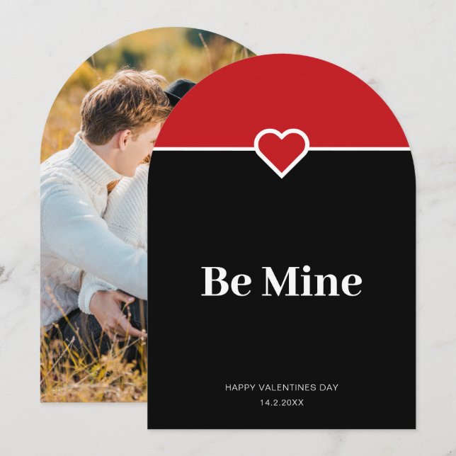 Be Mine Valentines Day Photo Greeting Card (Front/Back)