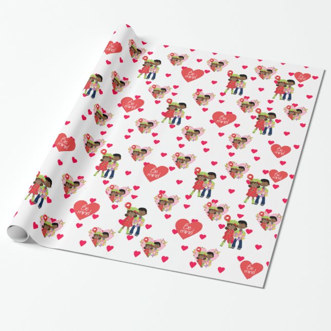 Be Mine  Wrapping Paper, Glossy Wrapping Paper (Unrolled)
