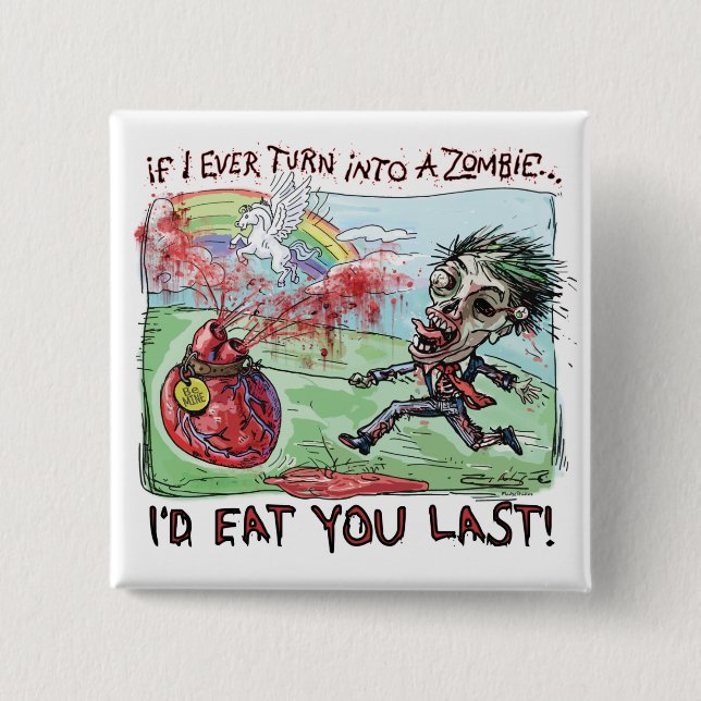 Be Mine Zombie Valentine Button (Front)