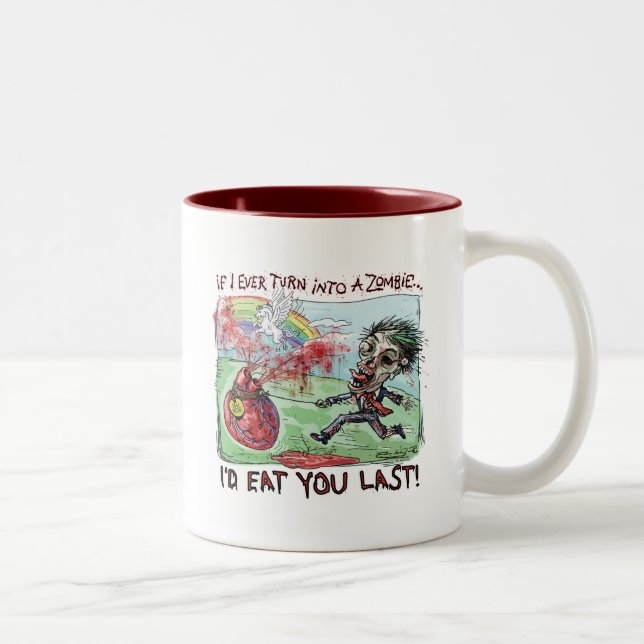 Be Mine Zombie Valentine Two-Tone Coffee Mug (Right)