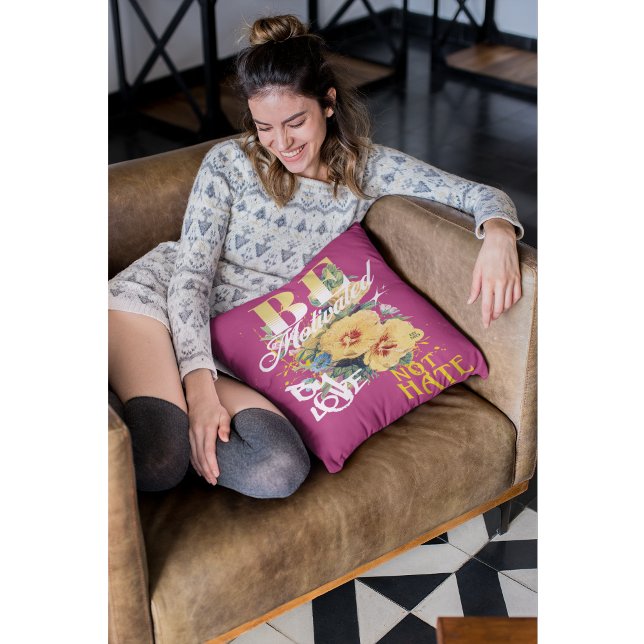 Be Motivated By Love Not Hate Throw Pillow (Creator Uploaded)