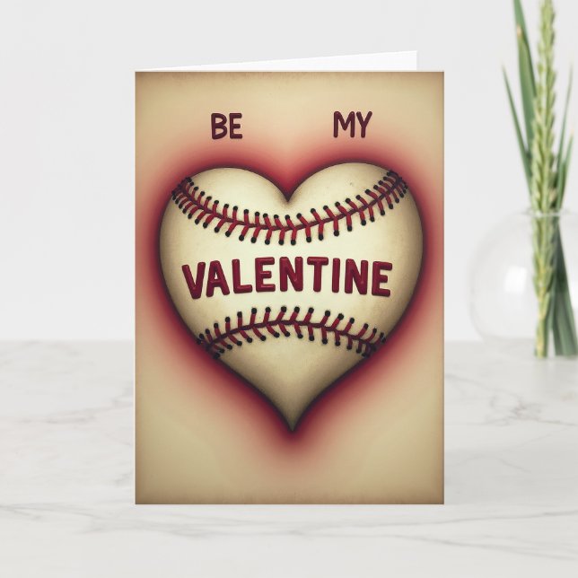 Be My Baseball Valentine Card (Front)