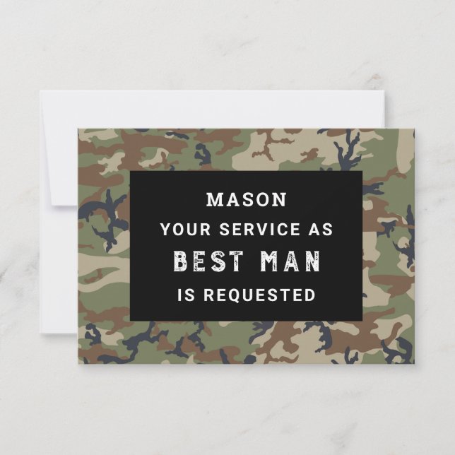 Be My Best Man Card - Camo (Front)