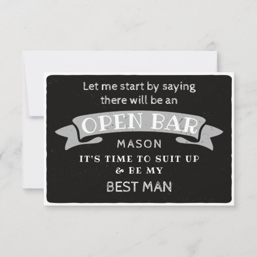 Be My Best Man Card _ Funny Open Bar