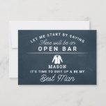 Be My Best Man Card - Rustic<br><div class="desc">Pop the question with this humorous and charming flat card. Personalize the front with his name and the back with your own personal message. Simply edit the name and the message on the back, select a quantity of "1" and add to cart. Create personalized cards for the entire wedding party!...</div>