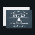 Be My Best Man Card - Rustic<br><div class="desc">Pop the question with this humorous and charming flat card. Personalize the front with his name and the back with your own personal message. Simply edit the name and the message on the back, select a quantity of "1" and add to cart. Create personalized cards for the entire wedding party!...</div>