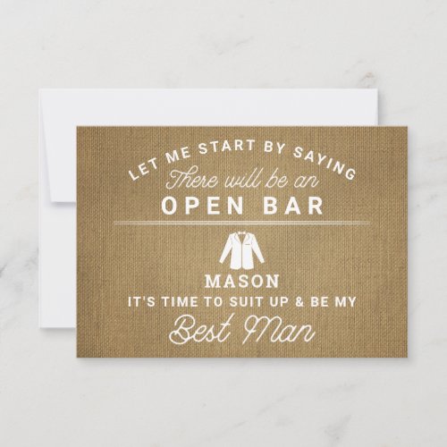 Be My Best Man Card _ Rustic Burlap