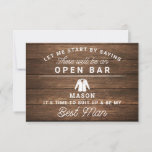 Be My Best Man Card - Rustic Wood<br><div class="desc">Pop the question with this humorous and charming flat card. Personalize the front with his name and the back with your own personal message. Simply edit the name and the message on the back, select a quantity of "1" and add to cart. Create personalized cards for the entire wedding party!...</div>