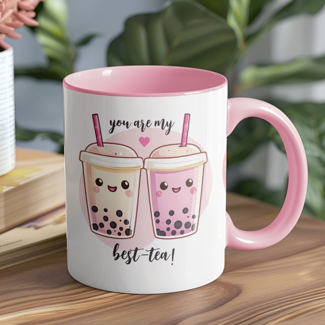 Be My Best-Tea Galentines Photo Collage Mug (This adorable "Best-Tea" mug is here to step up your friendship or relationship! )