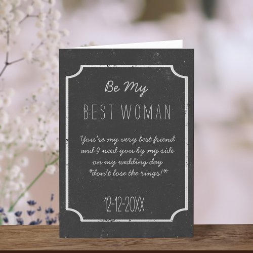 Be My Best Woman Proposal Card