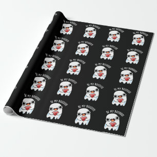 Be My Boo Funny Ghost Pun Dark BG Wrapping Paper