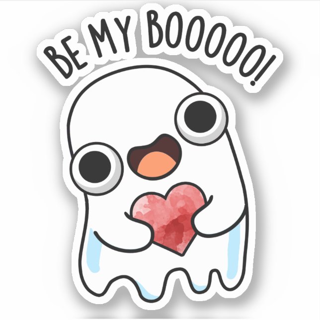 Be My Boo Funny Ghost Pun  Sticker (Front)