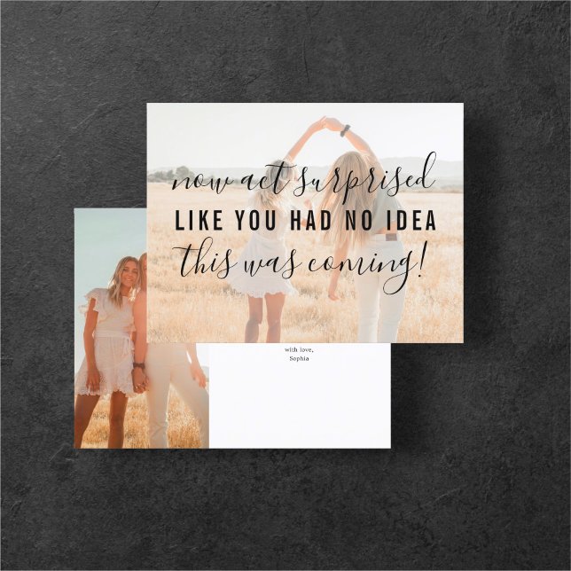 Be My Bridesmaid Act Surprised Funny Invitation Postcard (Creator Uploaded)