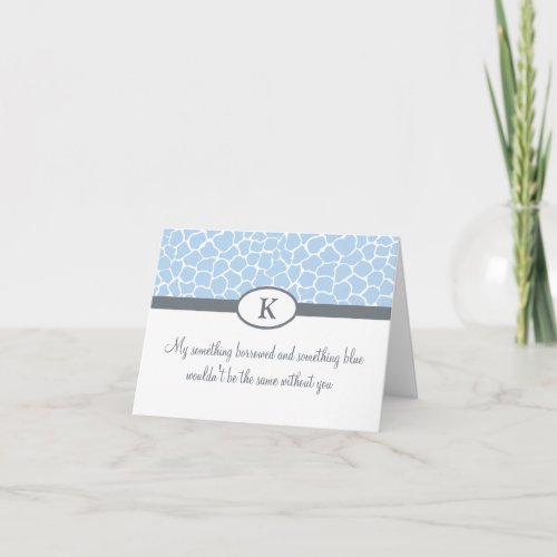 Be My Bridesmaid _ Blue Giraffe Print Invitation