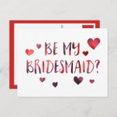 be my bridesmaid bokeh invitation postcard (Front/Back)