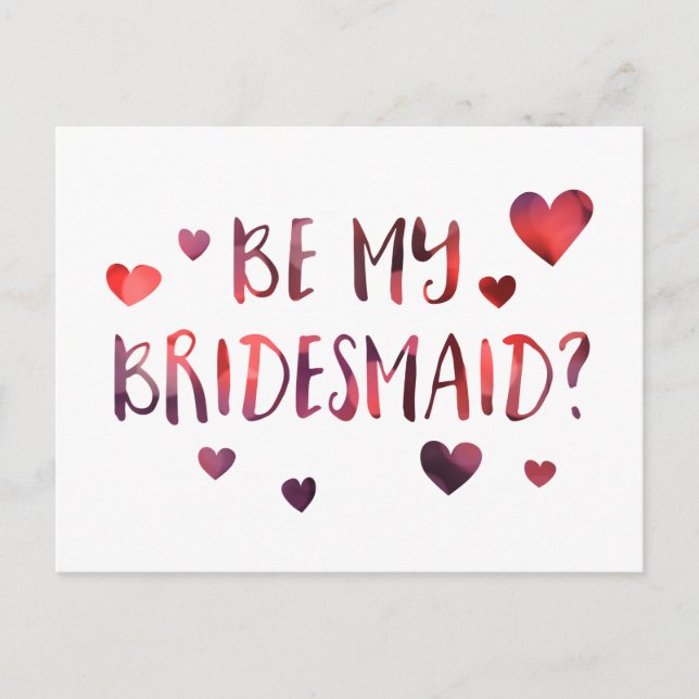 be my bridesmaid bokeh invitation postcard (Front)