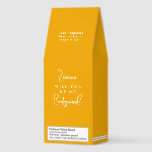 Be My Bridesmaid Bold Yellow Script Wedding Party Roasted Coffee<br><div class="desc">Ask your favorite people to stand by your side with our Will You Be My Bridesmaid Yellow Script Wedding Party Roasted Coffee—a sweet and memorable way to pop the question. Featuring a bold bright yellow and romantic script lettering, this beautifully designed coffee favor pairs warmth with charm. Inside, aromatic roasted...</div>