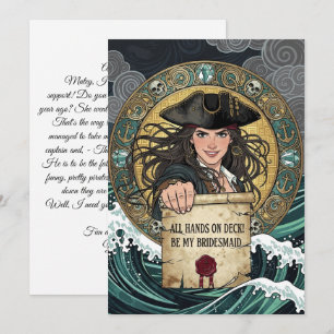 Be My Bridesmaid Brave Pirate Invitation