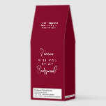 Be My Bridesmaid Burgundy Red Script Wedding Party Roasted Coffee<br><div class="desc">Ask your favorite people to stand by your side with our Will You Be My Bridesmaid Burgundy Red Script Wedding Party Roasted Coffee—a sweet and memorable way to pop the question. Featuring elegant red tones and romantic script lettering, this beautifully designed coffee favor pairs warmth with charm. Inside, aromatic roasted...</div>