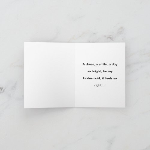 Be my bridesmaid card