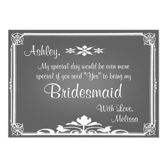 Be My Bridesmaid Chalkboard Invitation Be My Bridesmaid Chalkboard Invitation