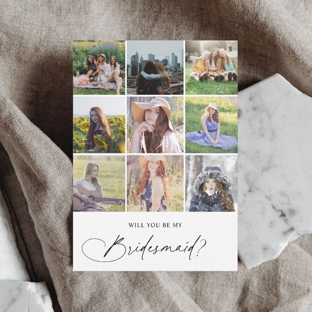 Be My Bridesmaid Chic Script Photo Invitation (Creator Uploaded)