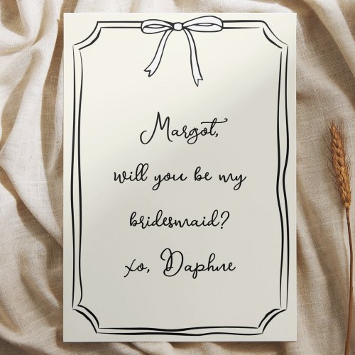 Be my bridesmaid Coquette Bow Bridesmaid Proposal Invitation