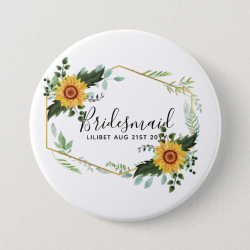 Be My Bridesmaid Flowergirl Maid Honor Thank You Button