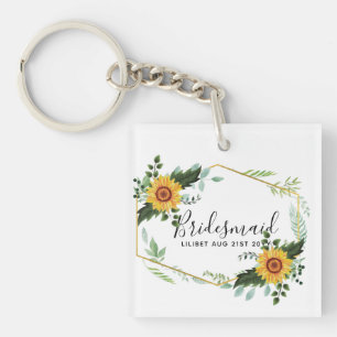Be My Bridesmaid Flowergirl Maid Honor Thank You Keychain