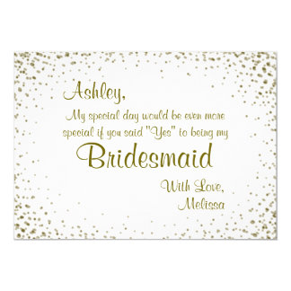 Be My Bridesmaid | Gold Confetti Card