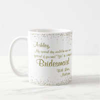 Be My Bridesmaid | Gold Confetti Coffee Mug