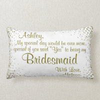 Be My Bridesmaid | Gold Confetti Coffee Mug Lumbar Pillow