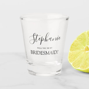 Be My Bridesmaid Handwritten Calligraphy Shot Glass