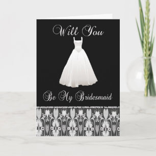 Be My Bridesmaid Invitation With Lace