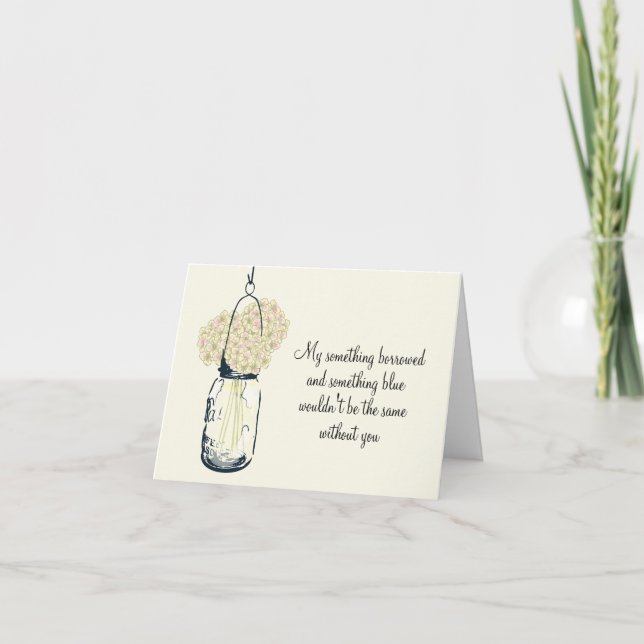 Be My Bridesmaid - Mason Jar and Hydrangeas Invitation (Front)