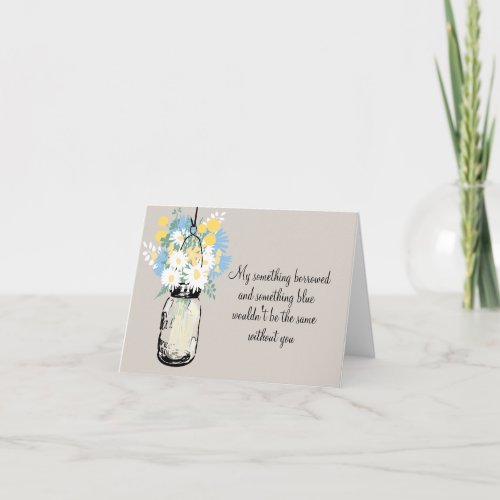 Be My Bridesmaid _ Mason Jar and Wildflowers Invitation